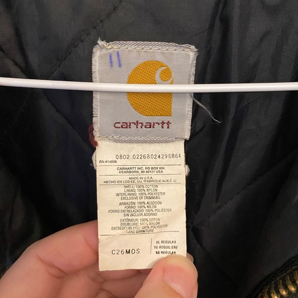 Carhartt C26 MOS Canvas Duck Quilt Lined Chore Coat Mens XL - Picture 4 of 6